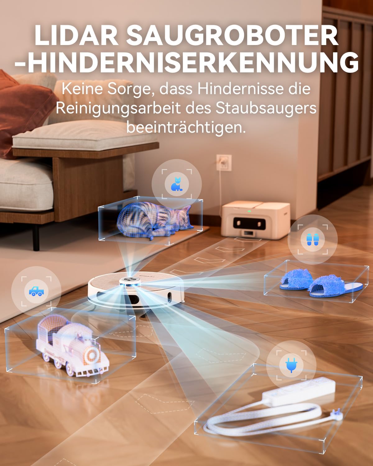 Tesvor S8Pro Saug- & Wischroboter 8000 Pa LiDAR, 240 Min, App & Alexa