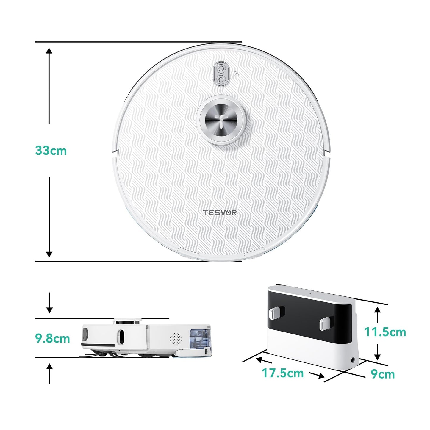 Tesvor S8Pro Saug- & Wischroboter 8000 Pa LiDAR, 240 Min, App & Alexa