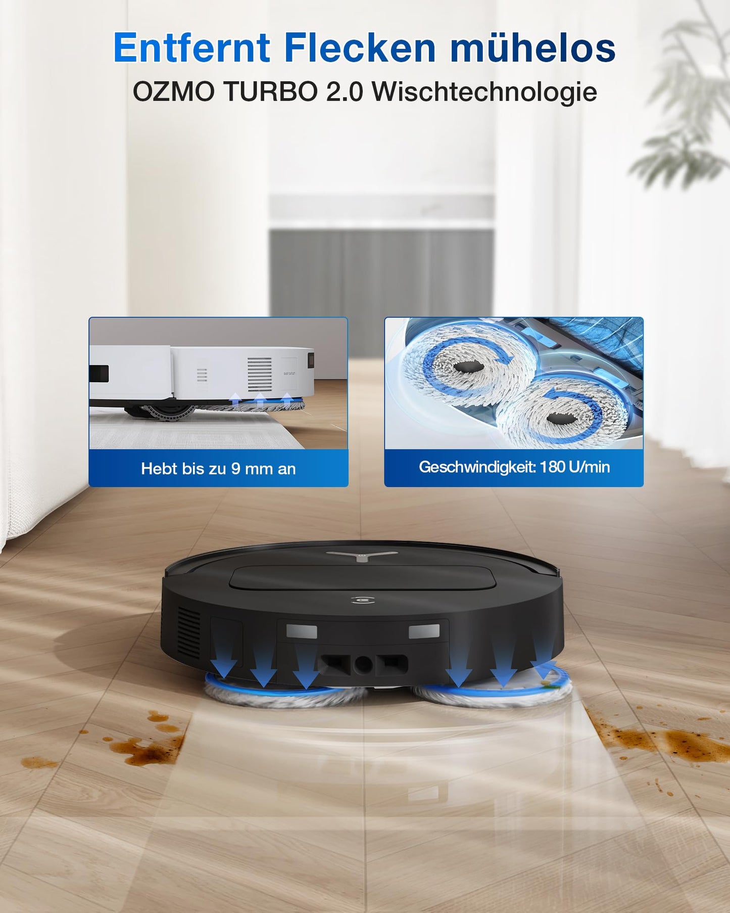 ECOVACS DEEBOT T50 Omni Saug- & Wischroboter 15.000 Pa ZeroTangle, All-in-One Station