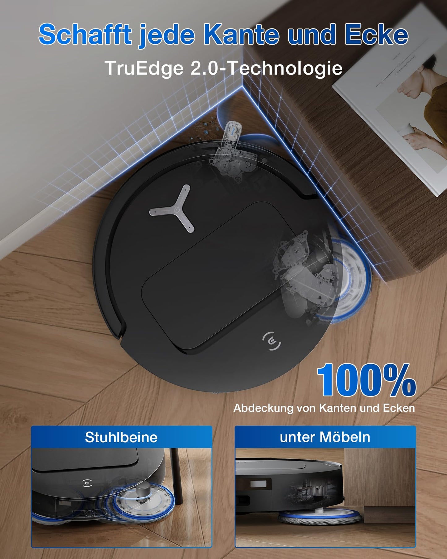ECOVACS DEEBOT T50 Omni Saug- & Wischroboter 15.000 Pa ZeroTangle, All-in-One Station