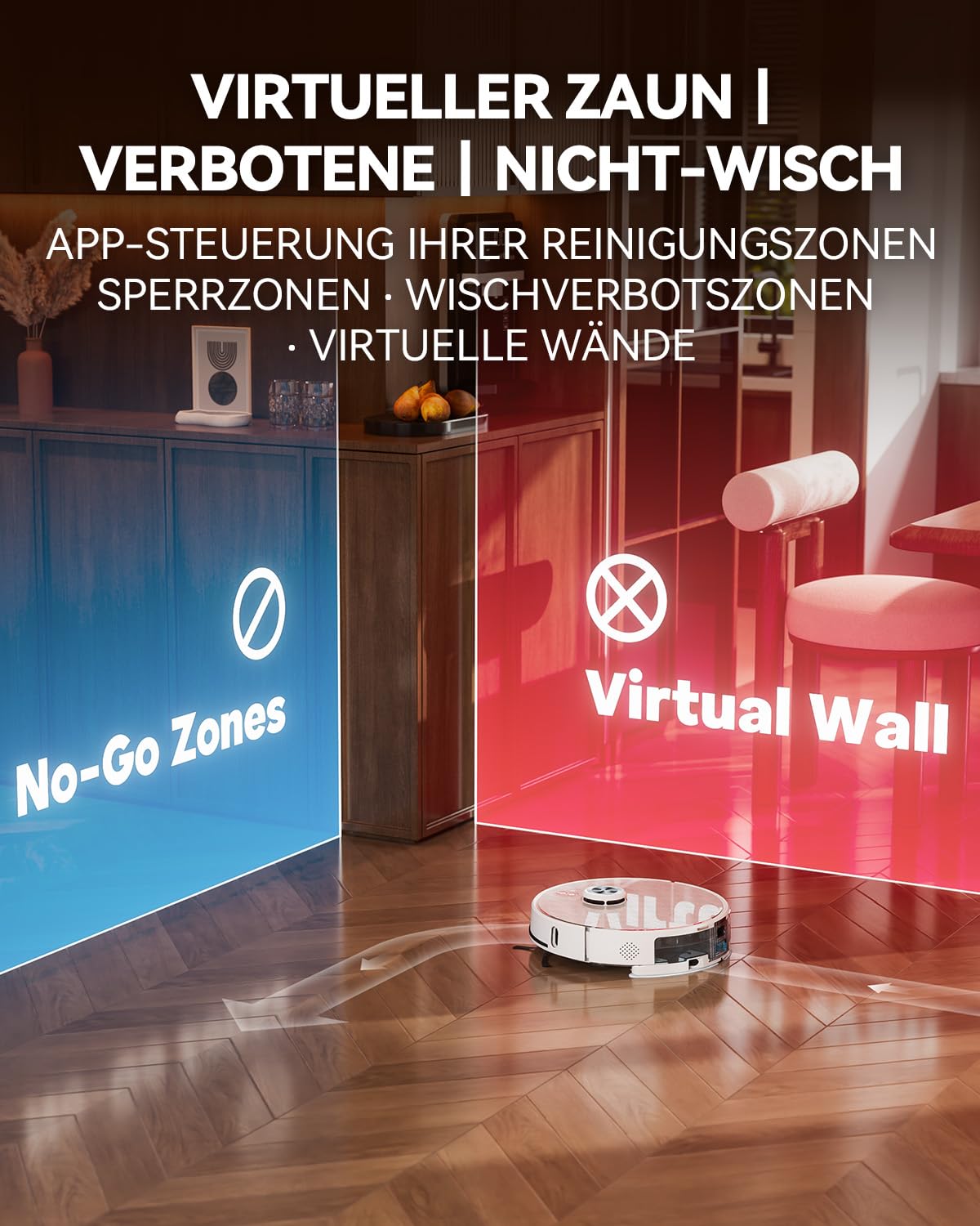 Tesvor S8Pro Saug- & Wischroboter 8000 Pa LiDAR, 240 Min, App & Alexa