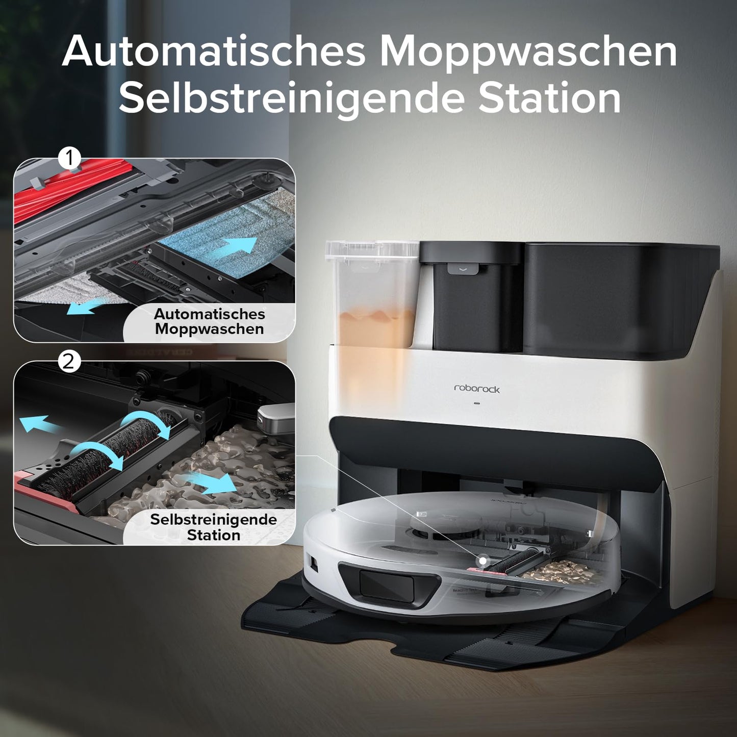 Roborock S7 Max Ultra Saug- & Wischroboter 5500 Pa Auto-Station, App/Sprachsteuerung