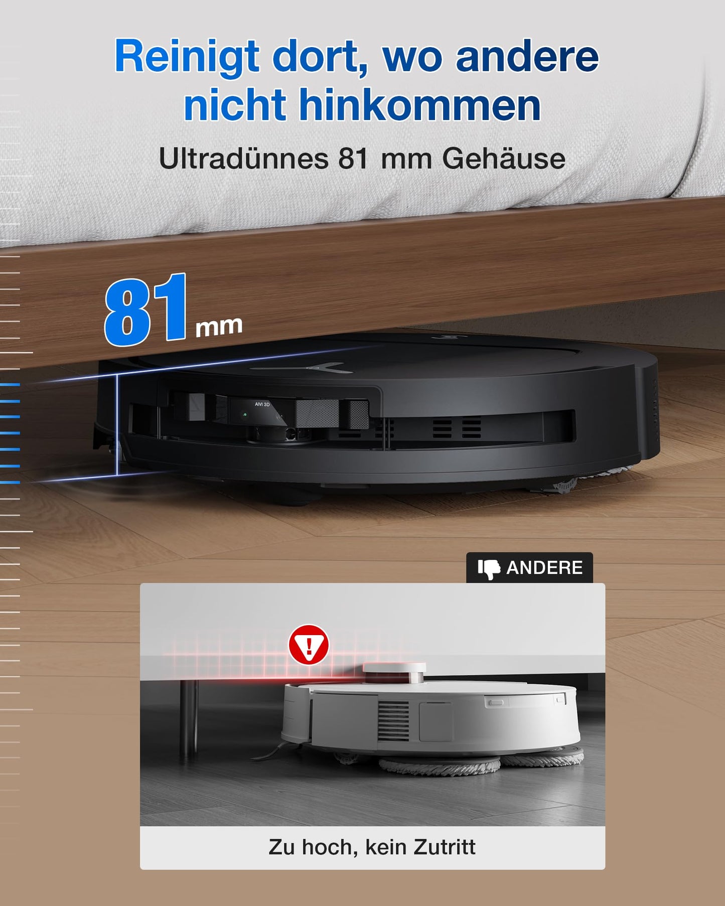 ECOVACS DEEBOT T50 Omni Saug- & Wischroboter 15.000 Pa ZeroTangle, All-in-One Station