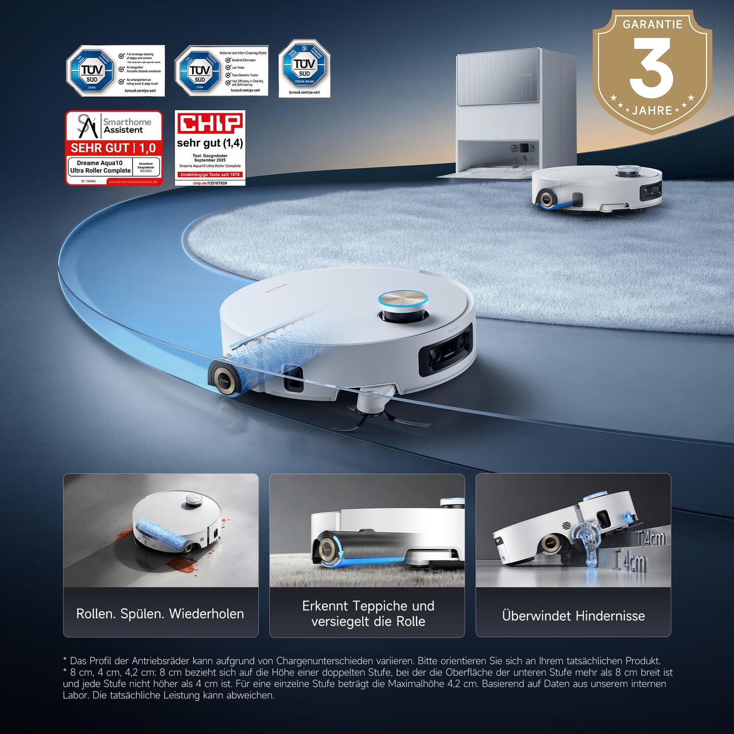 Dreame Aqua10 Ultra Saugroboter, 30000Pa, Wischfunktion, Selbstreinigung