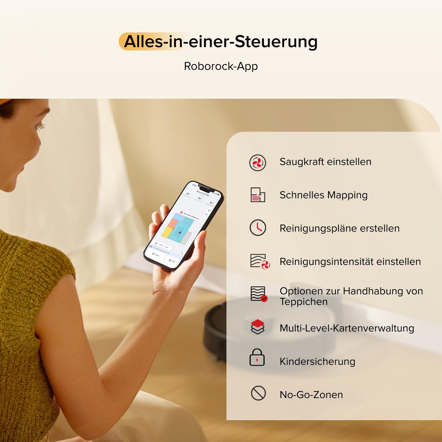 Roborock Q7 M5 Saug- & Wischroboter 10.000 Pa LiDAR, Anti-Tangle, App Schwarz