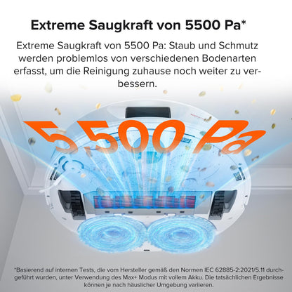 Roborock Qrevo Saug- & Wischroboter 5500Pa, 3D-Kartierung, Autom. Wasser/Staub