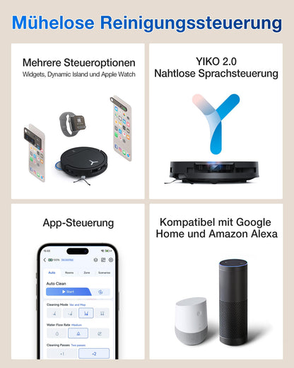 ECOVACS DEEBOT T50 Omni Saug- & Wischroboter 15.000 Pa ZeroTangle, All-in-One Station