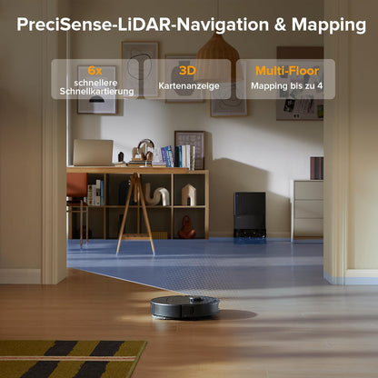 Roborock Qrevo QV35A Saug- & Wischroboter 8000 Pa LiDAR, Anti-Verfilzung, Dock Schwarz