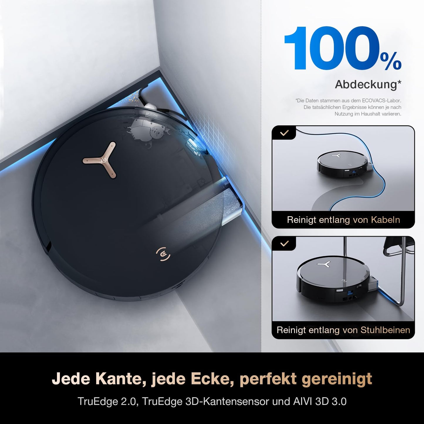 ECOVACS DEEBOT X8 PRO Omni Saugroboter mit Wischfunktion, 18000Pa