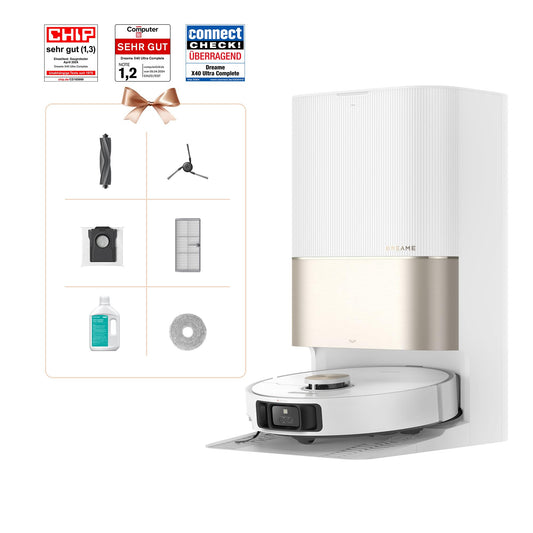 Dreame X40 Ultra Saug- & Wischroboter 12.000 Pa Auto-Entleerung, 70 °C Wischmopp
