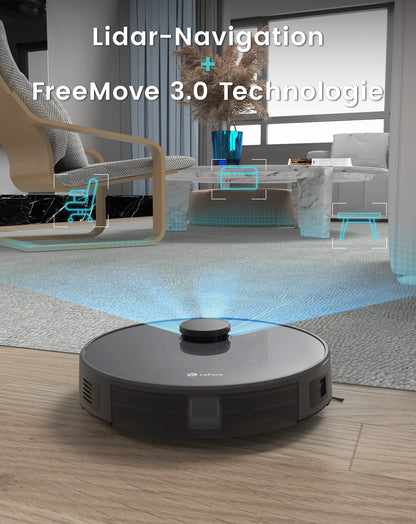 LEFANT Saugroboter 5500Pa, Wischfunktion, 200 Min Laufzeit, No-Go-Zonen