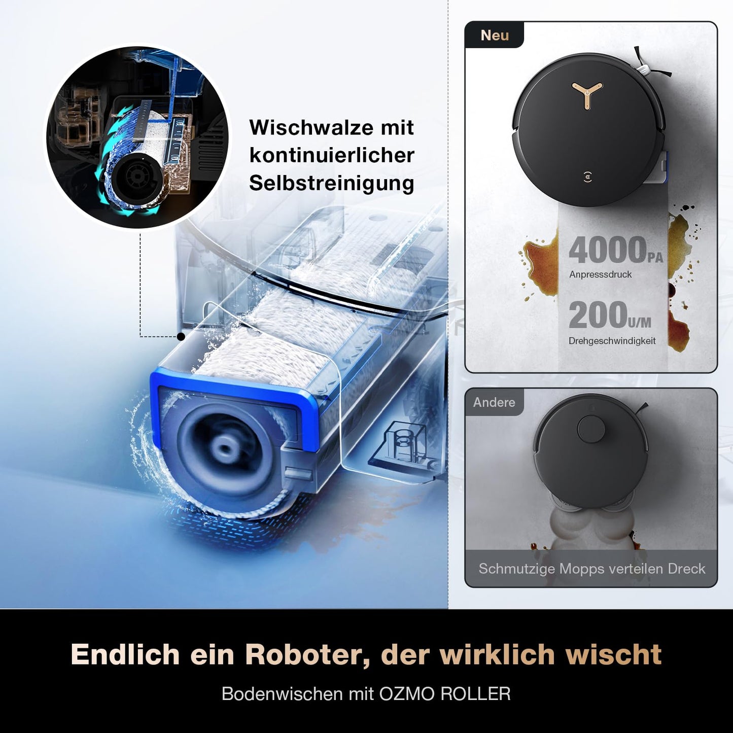 ECOVACS DEEBOT X8 PRO Omni Saugroboter mit Wischfunktion, 18000Pa