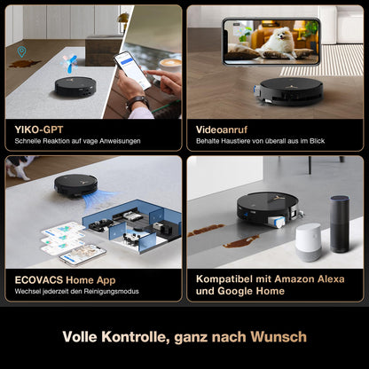 ECOVACS DEEBOT X8 PRO Omni Saugroboter mit Wischfunktion, 18000Pa
