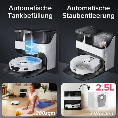 Roborock S7 Max Ultra Saug- & Wischroboter 5500 Pa Auto-Station, App/Sprachsteuerung