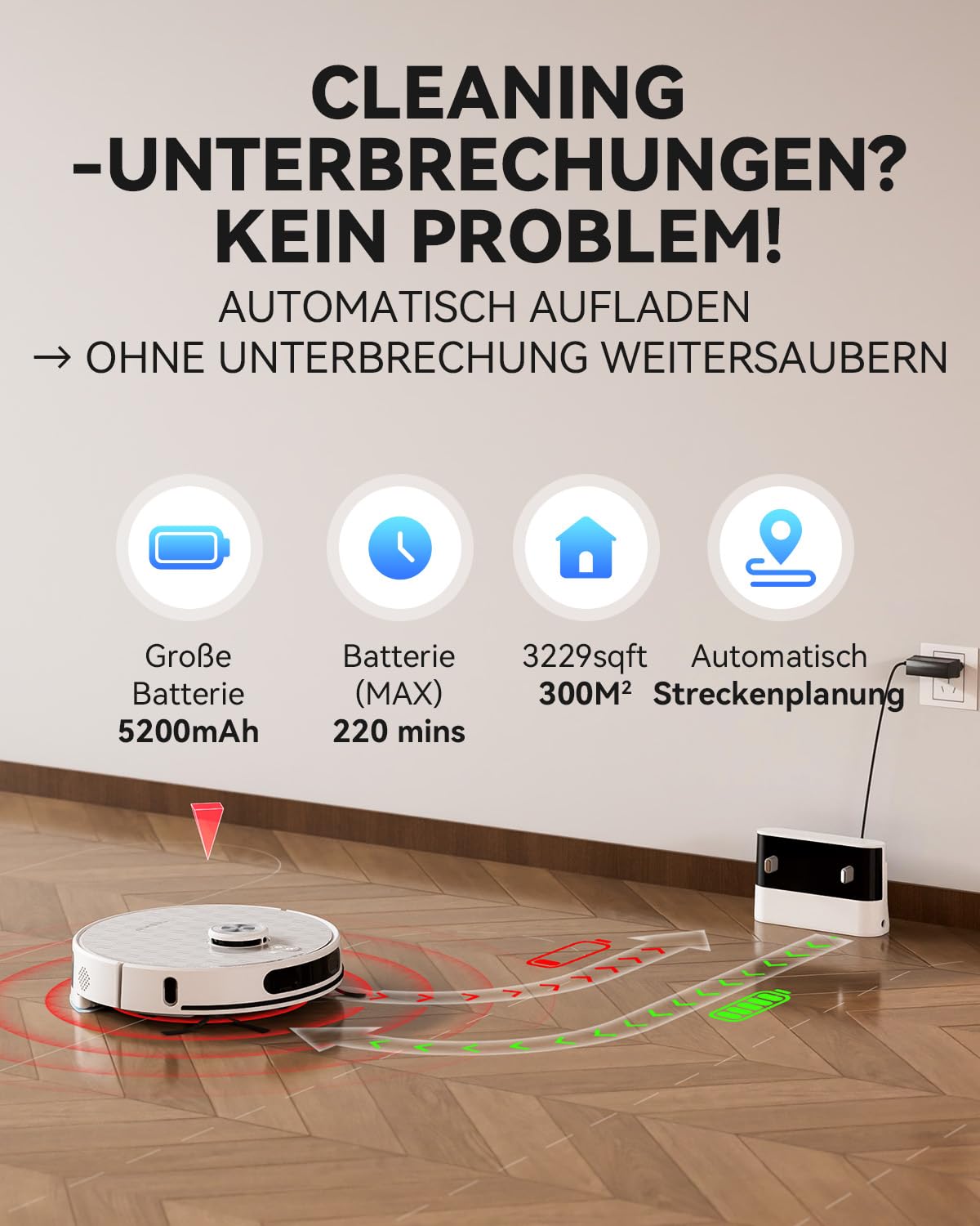Tesvor S8Pro Saug- & Wischroboter 8000 Pa LiDAR, 240 Min, App & Alexa