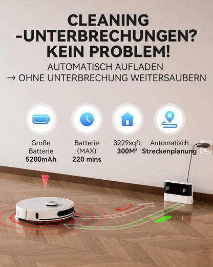 Tesvor S8Pro Saug- & Wischroboter 8000 Pa LiDAR, 240 Min, App & Alexa