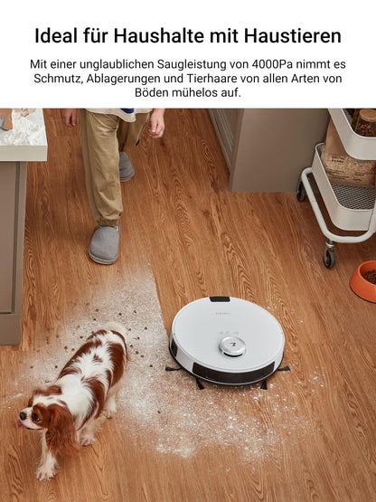 EUREKA E10s DE Saug- & Wischroboter, 4000Pa, LiDAR, Auto-Teppicherkennung