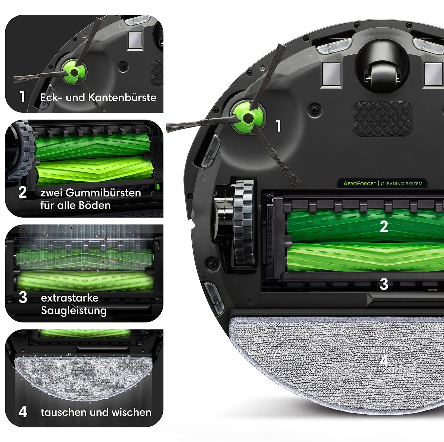 iRobot Roomba Combo i8+ Saug- & Wischroboter, 2 Behälter, App & WLAN